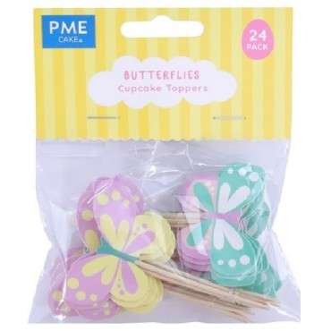 PME Cupcake Topper Schmetterlinge Set, 24 Stück