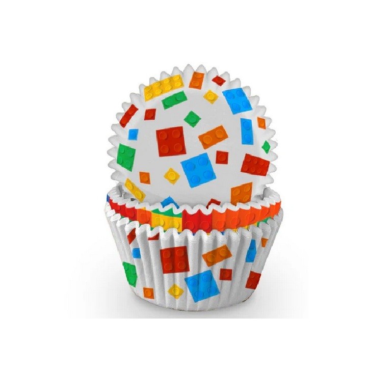 Anniversary House Building Block Design Cupcake Liners, 20 pcs