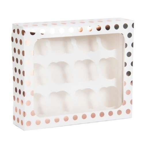 Anniversary House 12 Cupcake / Muffin Dotted Box