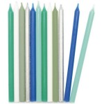 ScrapCooking Birthday Candles in Blue and Green Tones, 12 pcs