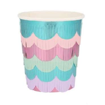 Meri Meri Mermaid Party Fringe Paper Cup, 8 pcs