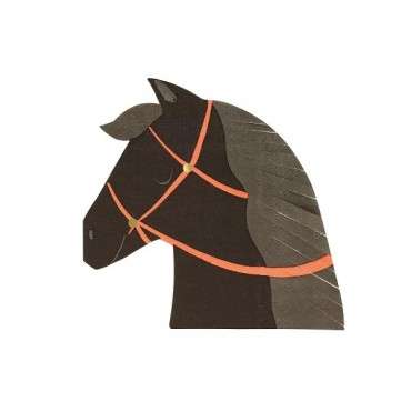 Meri Meri Horse Napkins – 16 Pack - Decorative Pony Table Napkins