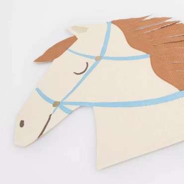 Meri Meri Horse Napkins – 16 Pack - Decorative Pony Table Napkins