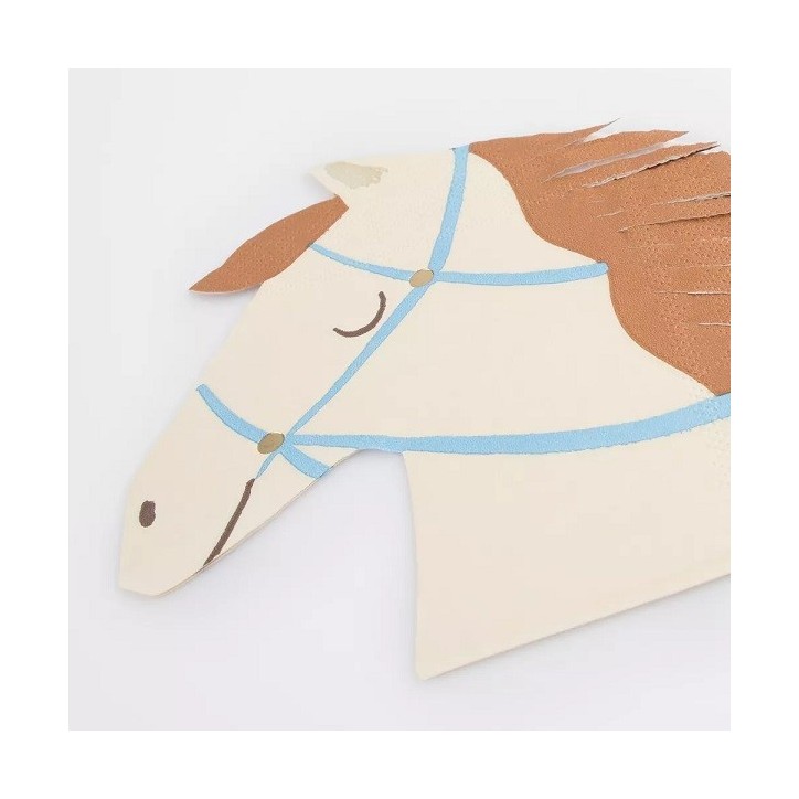 Meri Meri Horse Napkins – 16 Pack - Decorative Pony Table Napkins