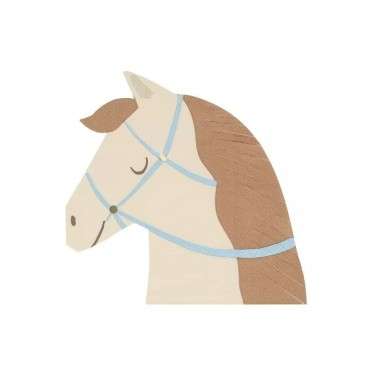 Meri Meri Horse Napkins – 16 Pack - Decorative Pony Table Napkins