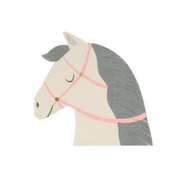 Meri Meri Horse Napkins – 16 Pack - Decorative Pony Table Napkins