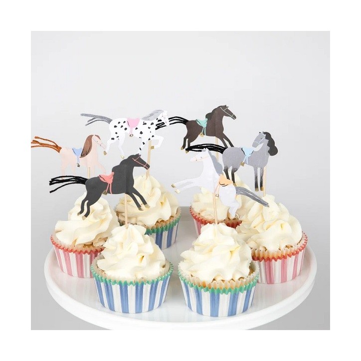 Meri Meri Horse Party Cupcake Kit – 48-piece Set for Horse Parties