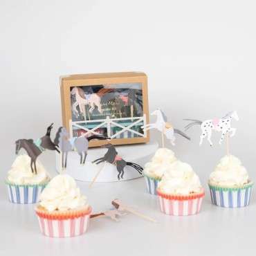 Meri Meri Horse Party Cupcake Kit – 48-teiliges Set für Pferdepartys