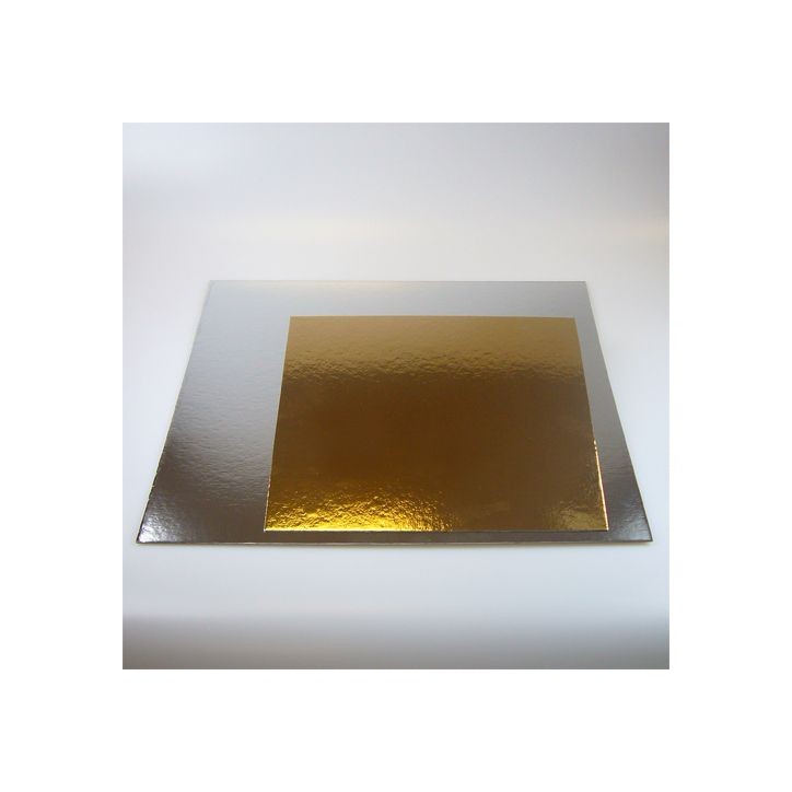 Quadratische silberne/goldene Tortenplatten 35x35cm