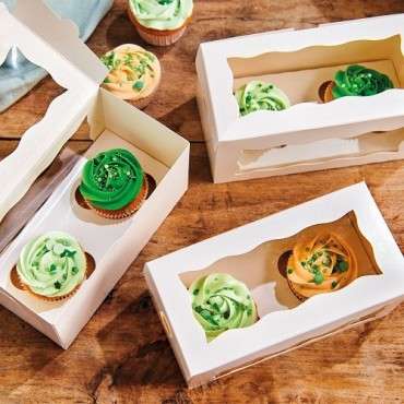 2er Cupcakeschachteln BULK - 25 Stück Cupcakesboxen für 2 Stück