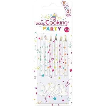 Magic Birthday Candles 6cm - ScrapCooking 12-Piece Set, Star Design