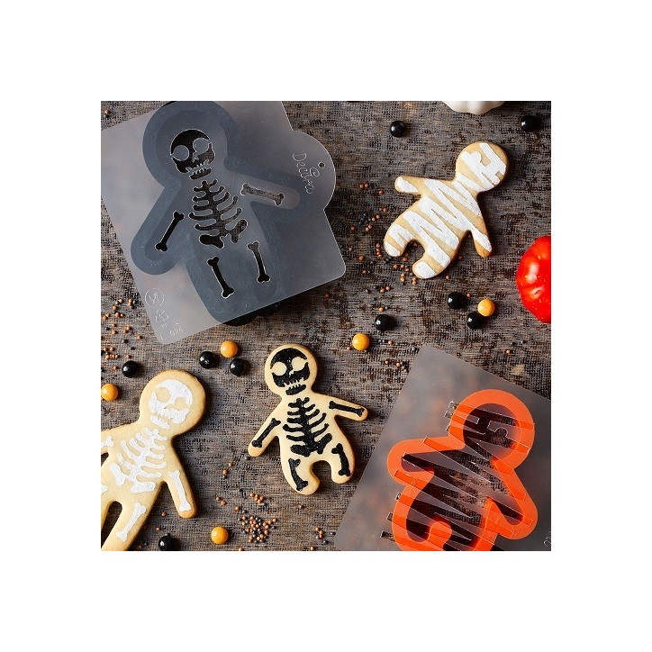 Gingerbread Skeleton Cookie Cutter & Stencil Set - Halloween Baking