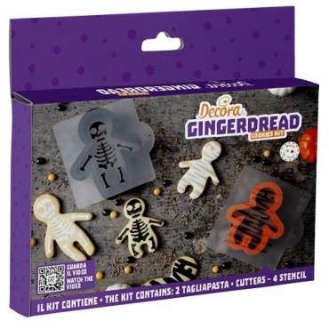 Gingerbread Skeleton Cookie Cutter & Stencil Set - Halloween Baking