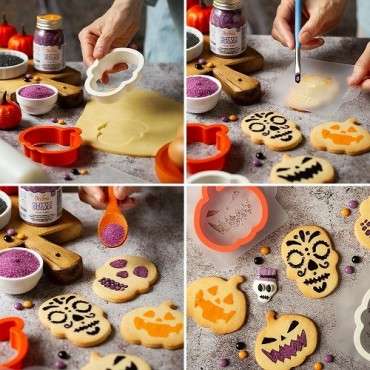 Lebkuchenskelett-Ausstechform und Schablonenset – Halloween-Backen