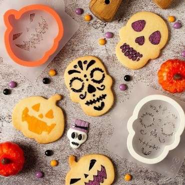 Lebkuchenskelett-Ausstechform und Schablonenset – Halloween-Backen