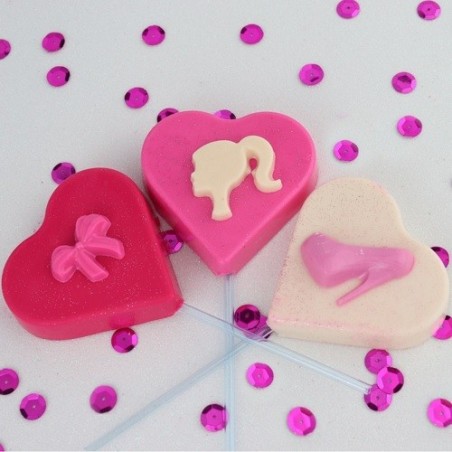 BWB Chocolate Mold 3-Part Heart Lollipop - Perfect Chocolates Every Time