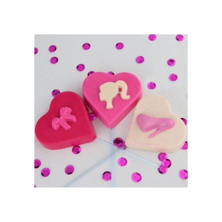 BWB Chocolate Mold 3-Part Heart Lollipop - Perfect Chocolates Every Time