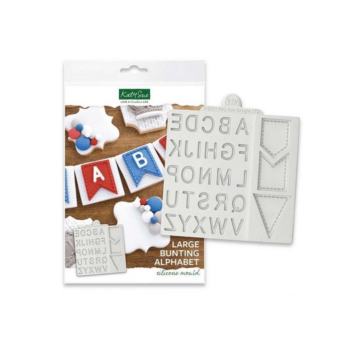 Katy Sue Large Bunting Alphabet Silicone Mould