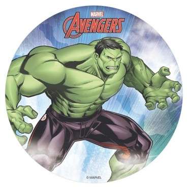 Hulk Cake Topper - Edible Wafer Disc 20 cm | Avengers Cake Decoration