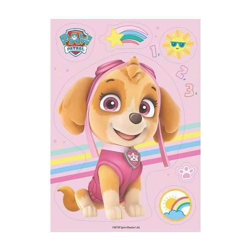 deKora Paw Patrol SKYE Silhouette Waferpaper Kuchendekor