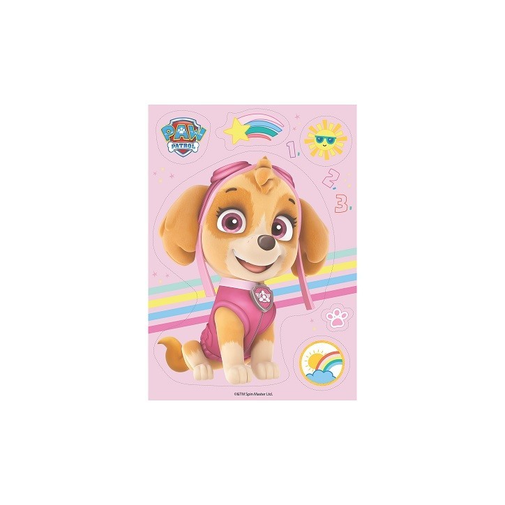 Paw Patrol Skye Wafer Cake Topper A5 - Edible Cake Decoration