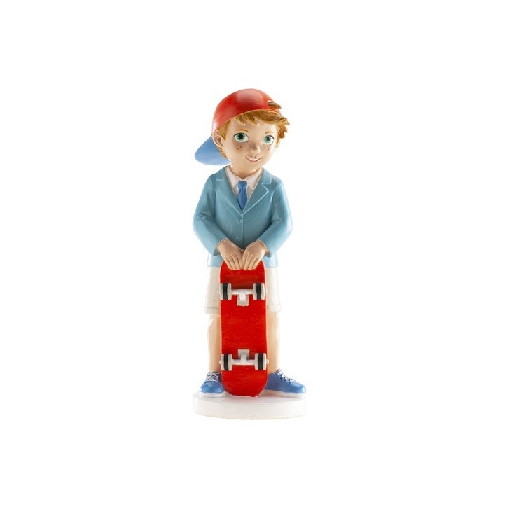 Kuchentopper Kommunion Junge mit Skateboard - 16,3 cm