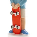 deKora Communion / Confirmation Boy with Skateboard Cake Topper, 16.3cm