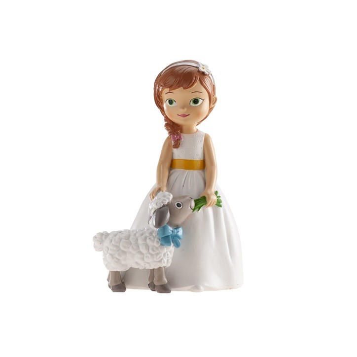 Communion Girl with Lamb – Adorable Cake Topper for Communion