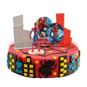 Spiderman PVC Cake Decorating Kit – Superhero Cake Topper (5-piece)