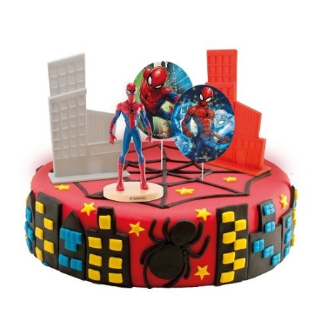 Spiderman PVC Kuchendekorationsset – Superhelden Tortendeko (5-teilig)