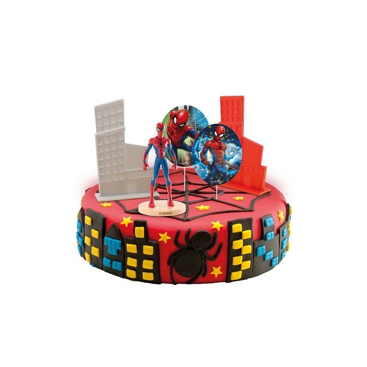 Spiderman PVC Kuchendekorationsset – Superhelden Tortendeko (5-teilig)