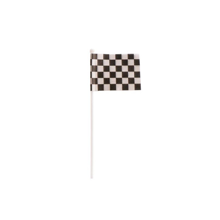 Racing Flags Plastic and Paper 8.5 cm – Set of 10 for Cake & Party Decorations