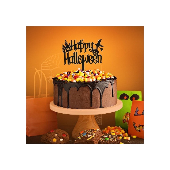 Happy Halloween Cake Topper Witch - Perfect for Halloweenparties