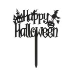 deKora Happy Halloween Torten Topper Schwarz 11.5x14cm