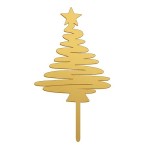 deKora Christmas Tree Cake Topper Gold 16.5x8cm