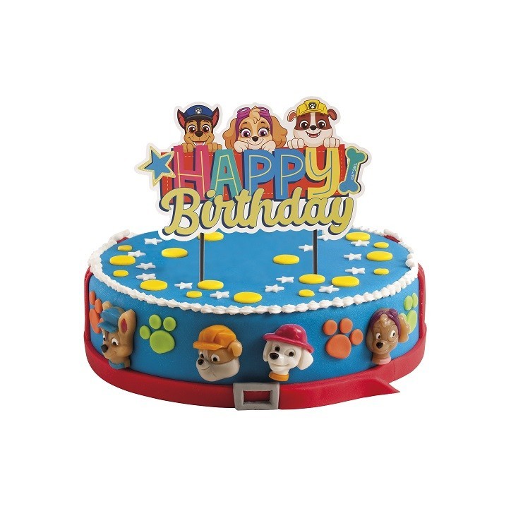 Paw Patrol Happy Birthday Caketopper Tortendeko für Kindergeburtstage