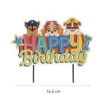 deKora Paw Patrol Happy Birthday Cake Topper, 17.5x15cm