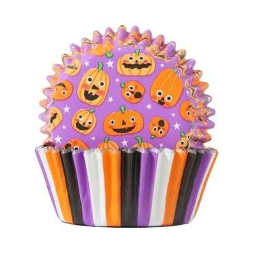 Halloween Foil-lined Cupcake Cases - Pumpkin Party 60 Stück