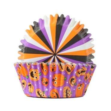 Halloween Foil-lined Cupcake Cases - Pumpkin Party 60 Stück