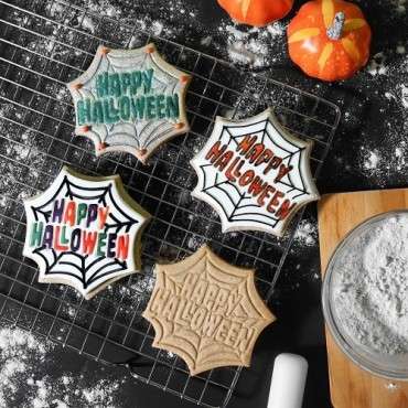 Halloween Cookie Cutters & Stamps - Happy Halloween Set of 3