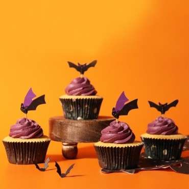 Halloween Cupcake Cases & Topper Set - Bats 🦇 | Pack of 48