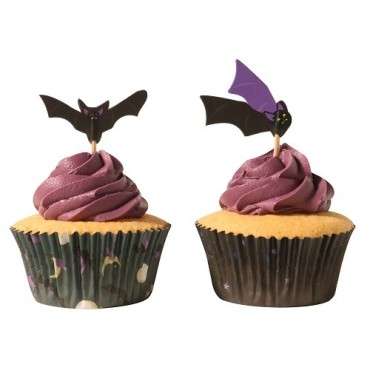 Halloween Cupcake Cases & Topper Set - Bats 🦇 | Pack of 48