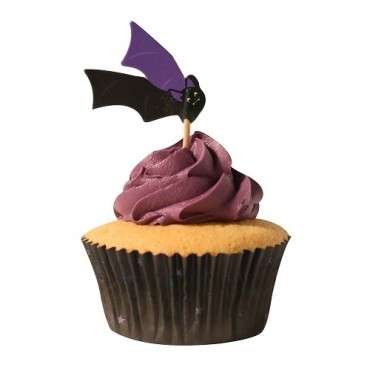 Halloween Cupcake Förmchen & Topper Set - Fledermäuse 🦇 | 48-teilig