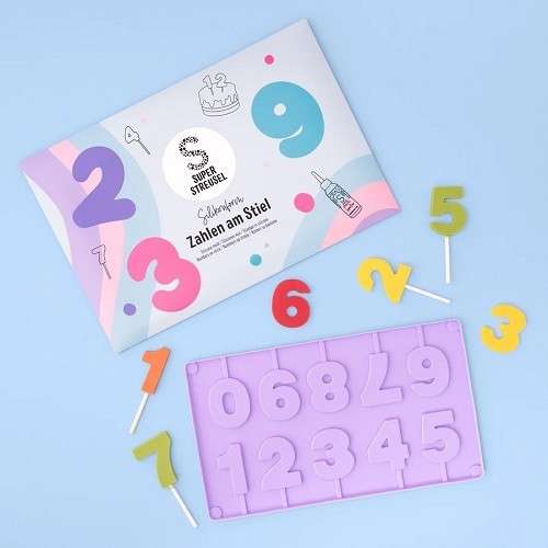 Super Streusel Numbers on a Stick Silicone Mould