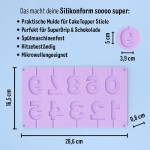 Super Streusel Silikonform Zahlen am Stiel