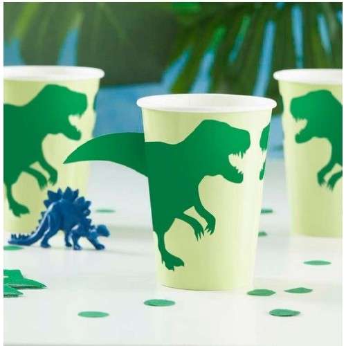 Ginger Ray Party Dinosaur Cups, 8 pcs