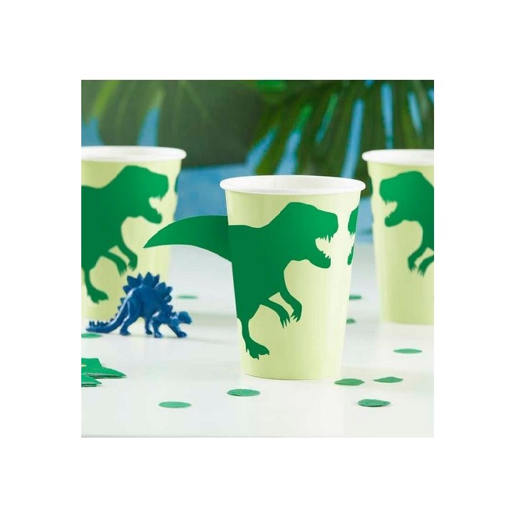 Ginger Ray Party Dinosaur Cups, 8 pcs