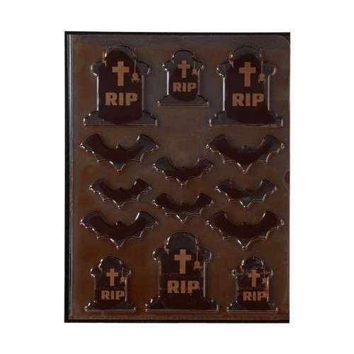 FunCakes Halloween Graveyards Chocolate Decoration, 12 pcs