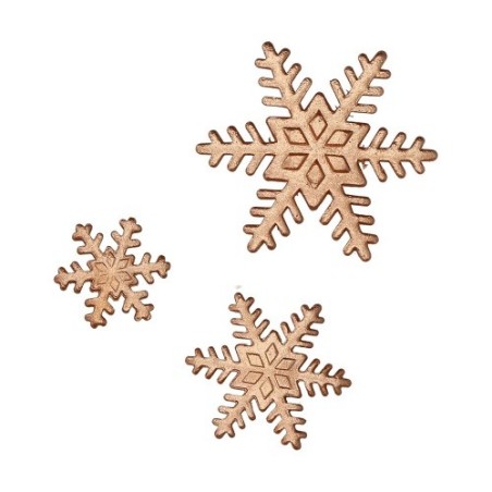 FunCakes Sugar Decorations Bronze Snowflakes – Set of 12