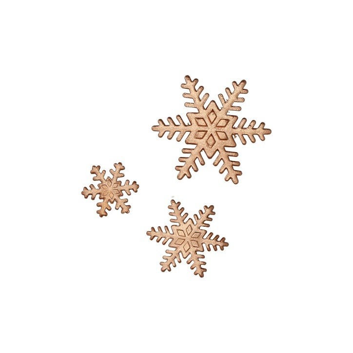 FunCakes Sugar Decorations Bronze Snowflakes – Set of 12